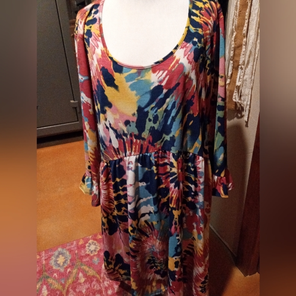 Voll Style Multicolor Long Sleeve Dress